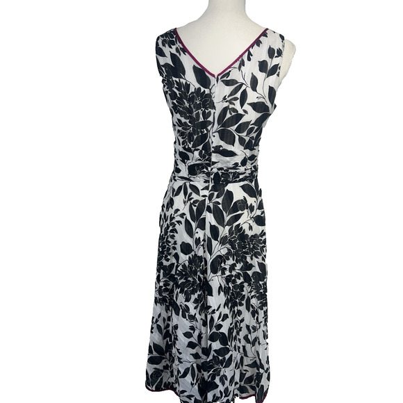 ASO Vampire Diaries Sz 6 Sundress Fit Flare Black Floral Ruching Sleeveless - Picture 4 of 12